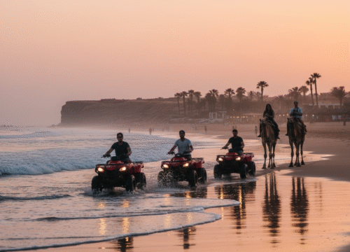 Agadir & Taghazout Sunset Quad biking Beach Adventure & Camel Ride